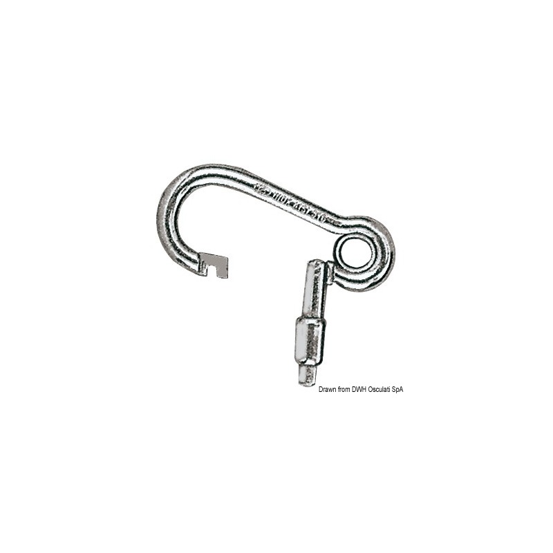 CARBINE HOOK WITH OUTER OPENING, MADE OF STAINLESS STEEL