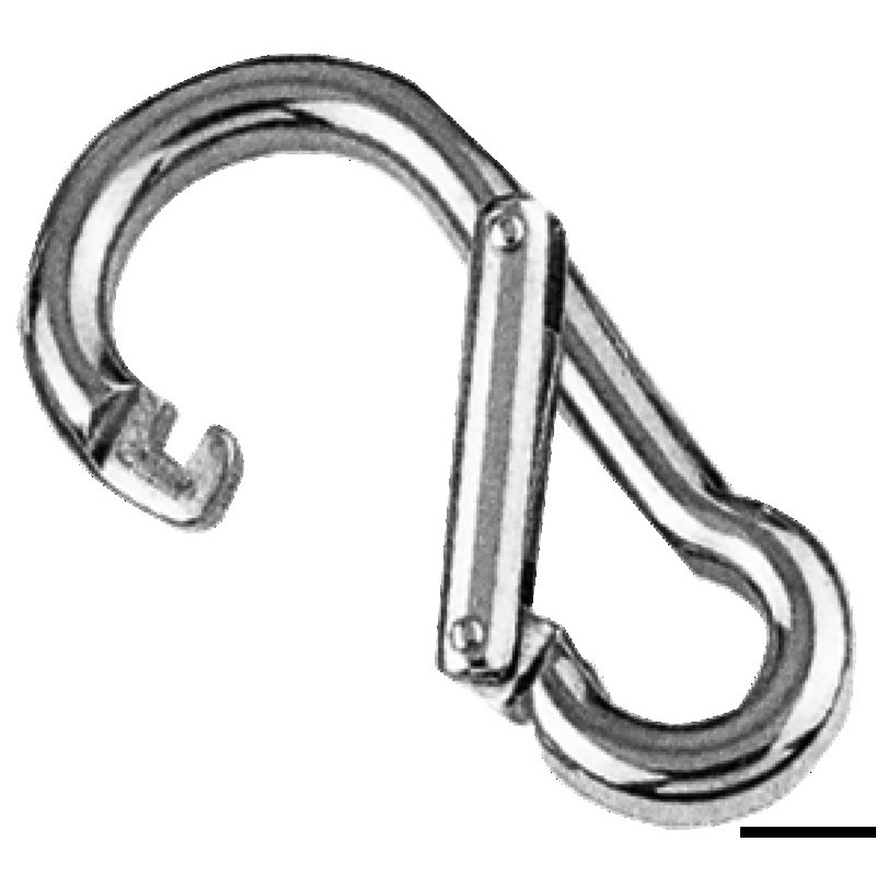 CARBINE HOOKS WITH SPECIAL ASYMMETRIC OPENING, MADE OF STAINLESS STEEL