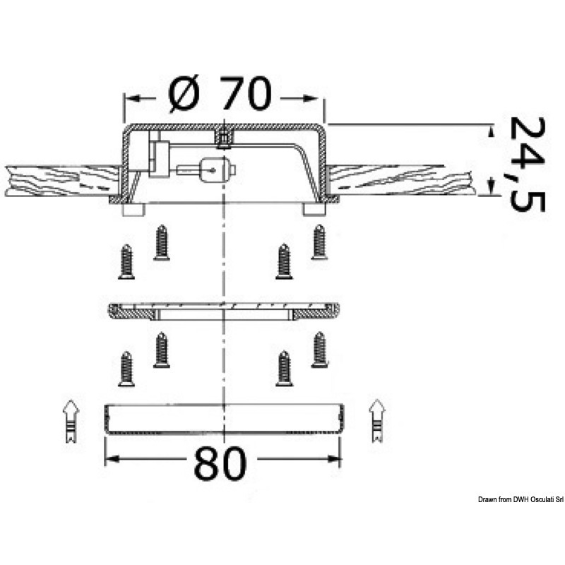 FORESTI E SUARDI HYDRA HALOGEN CEILING LIGHT FOR RECESS MOUNTING