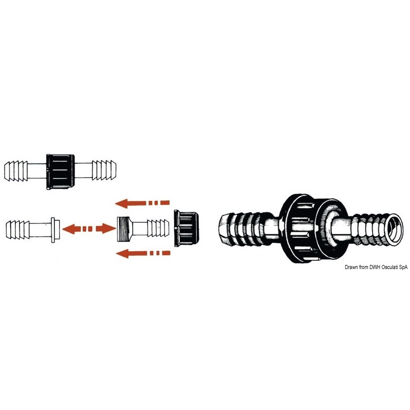 NYLON CYLINDRICAL WATER HOSE JOINTS