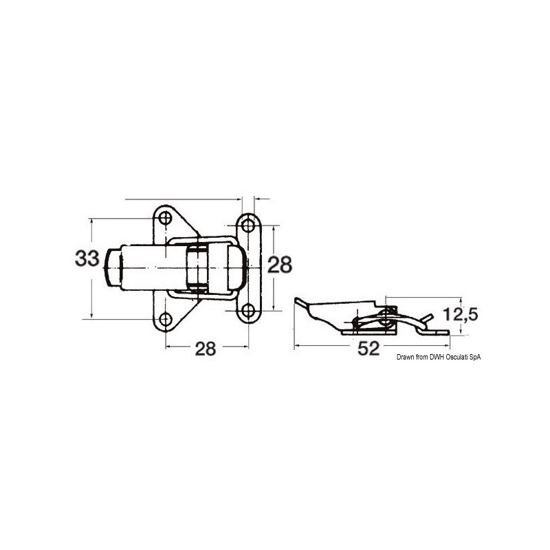 STAINLESS STEEL TOGGLE FASTENER SUITABLE FOR TRUNKS AND HATCHES