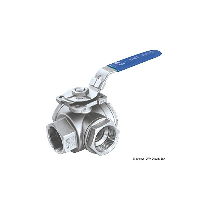 3-WAY BALL VALVE FEMALE/FEMALE/FEMALE