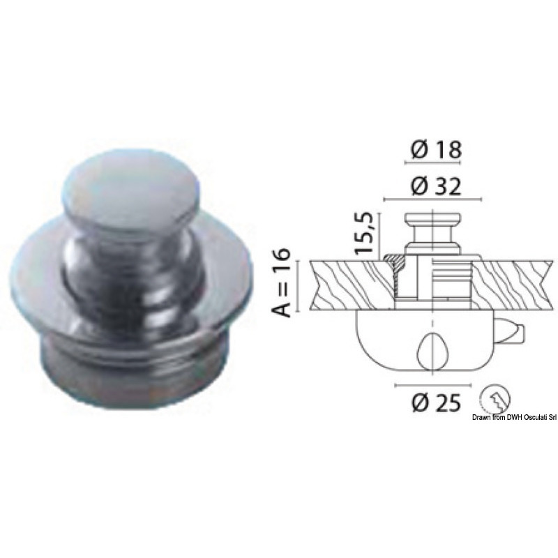 POMELLO CON GHIERA IN OTTONE CROMATO