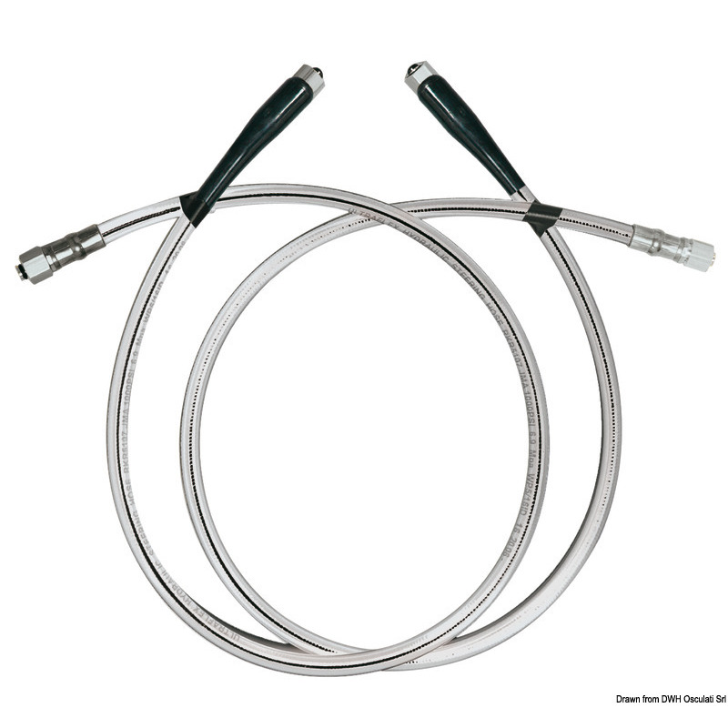 PAIR OF SILVER STEER HIGH-PRESSURE HOSES